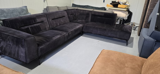 Corner Sofa Velvet Anthracite Seatmax