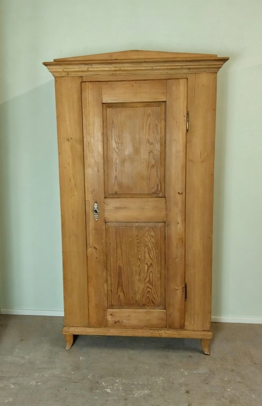 Armadio antico in pino con un'anta, armadio per ragazze, armadio da ingresso