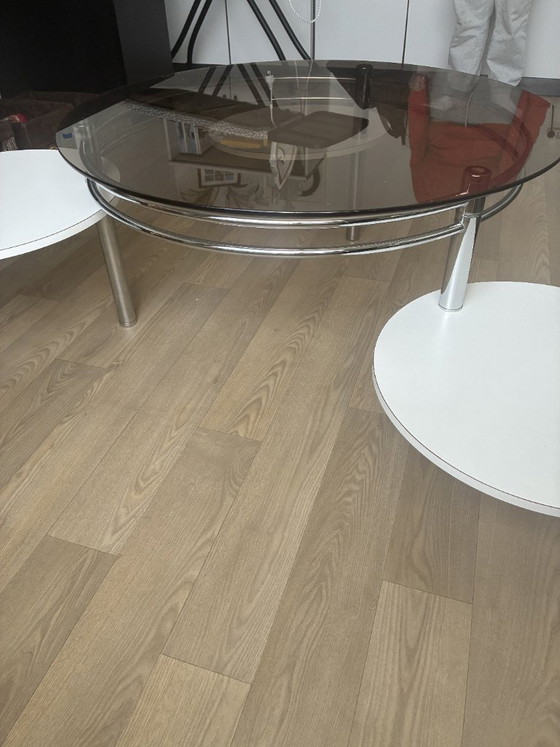 Table basse Space Age des années 70 – Tables basses, Chrome, Verre (photo 5 of 6)