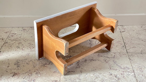 Image 1 of Vintage Beech Wood Stool