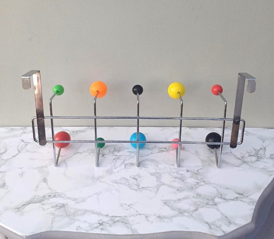 Vintage Coat rack Sputnik style - Space Age / Atomic Style - Door hanger – Metal, Plastic (photo 4 of 5)