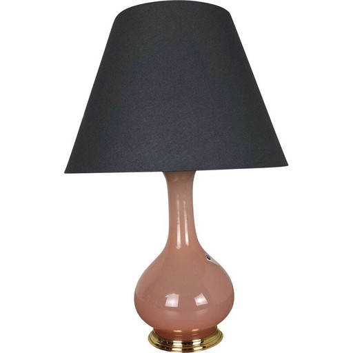 Vintage opaline Murano glass table lamp by Cenedese Vetri, 1960s