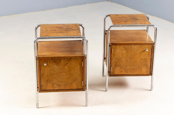 Image 1 of Pair of Bedside Tables, 1930s–1940s, Czechoslovakia