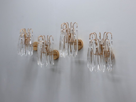 Image 1 of Set di 4 applique vintage in vetro di Murano a goccia anni '80