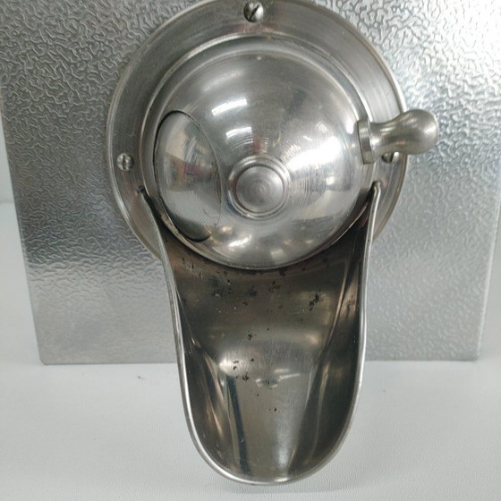 Rare Vintage Metal Coffee Bean Silo/Dispenser, Decorative Objects, Silver (photo 8 of 8)