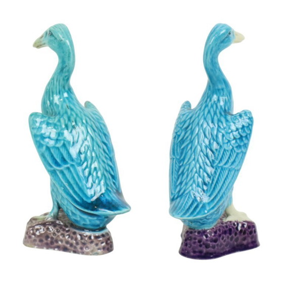 Image 1 of Duck Figurine Couple Chinese Porcelain