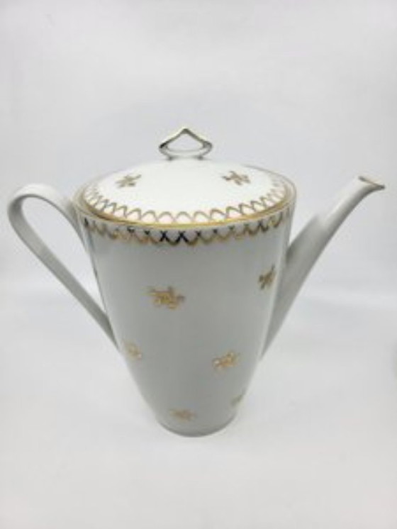 Image 1 of Servizio da tè in porcellana stile impero decorato in oro zecchino Francia Set di 15 pezzi