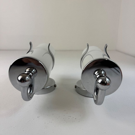 Image 1 of COPPIA DI APPLIQUE VINTAGE "DELMAS" IN OPALINE