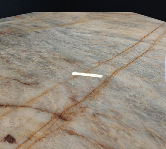 Image 1 of Octogonal italian marble dining table 1970s