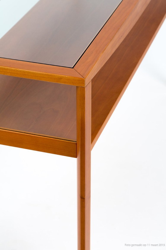 Image 1 of Catalan cherry wood glass table