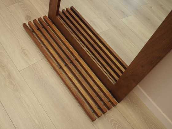Specchio danese in mogano massiccio con ripiano a doghe, anni '70 – Legno (photo 4 of 14)