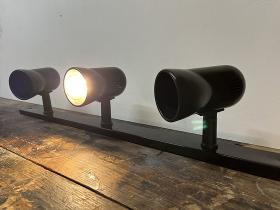 Image 1 of Black Vintage post modern Phase Madrid three spotlight ceiling lamp