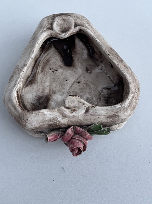 Vintage Ceramic Ashtray 1950-70 Italy 1950–1970s With a Handmade Look.