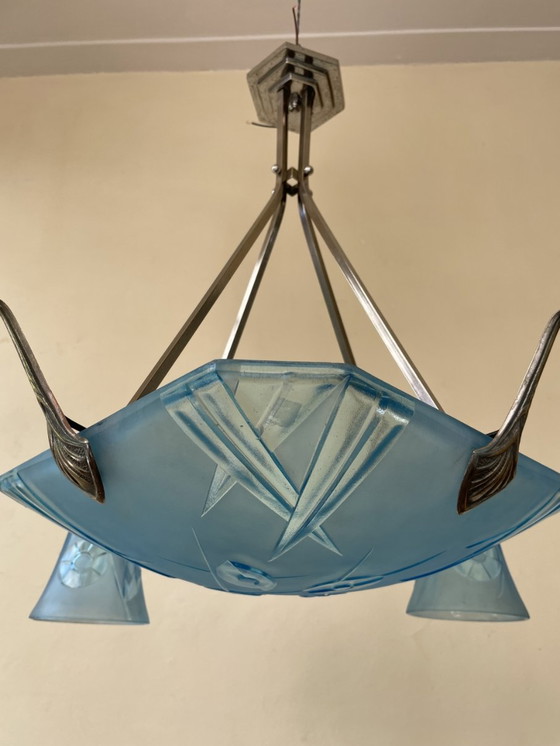 Image 1 of Lampe pendante Art Deco 1930 Degué French