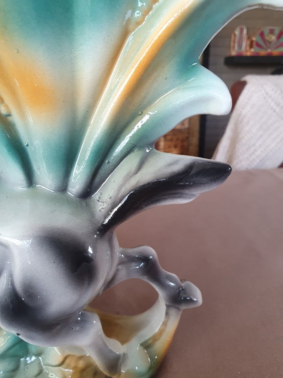 Image 1 of Vintage Italian Pegasus vase-ceramic-19th century 33 cm