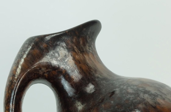 Image 1 of ruscha art VASE Krug Tropfglasur Schattierungen von lila schwarz braun 1970 80er Jahre Modell 370