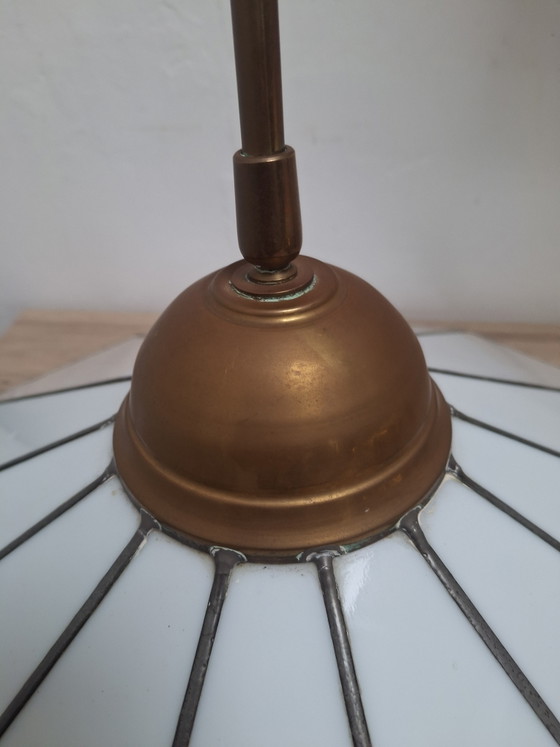 Image 1 of ArtDeco Tiffani vintage hanglamp. 