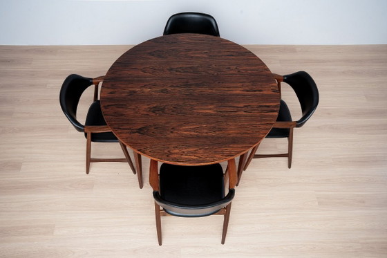 Eetkamerset uit het midden van de jaren 60, 6 Carlton fauteuils van Låte Møbelfabrikk en uitschuifbare tafel (photo 6 of 24)