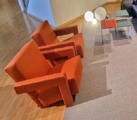 Image 1 of Cassina 2x Utrecht 637 Nuovo Mai Usato in Panno di Lana Arancione Tabacco (Serie 13L) Punto Cavallo