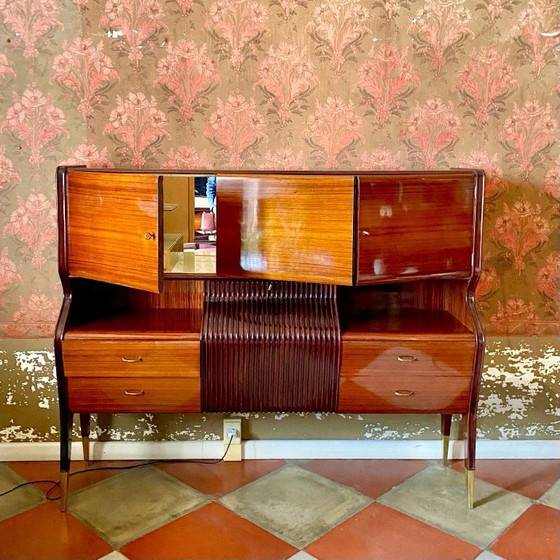 Image 1 of 1 buffet italien vintage de style Art déco avec meuble bar par Osvaldo Borsani