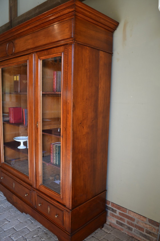 Image 1 of Large Antique Mahogany Wooden Bookcase, Display Case
