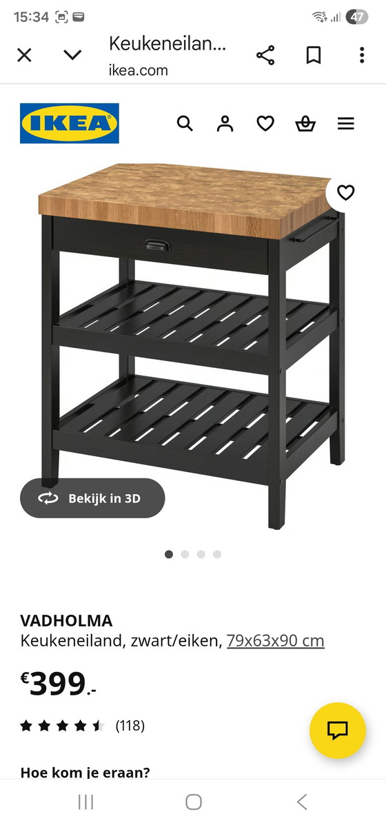 Image 1 of Îlot de cuisine Ikea Vadholma