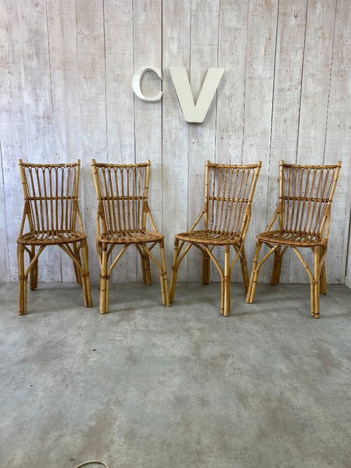 4 rattan chairs from the 80s