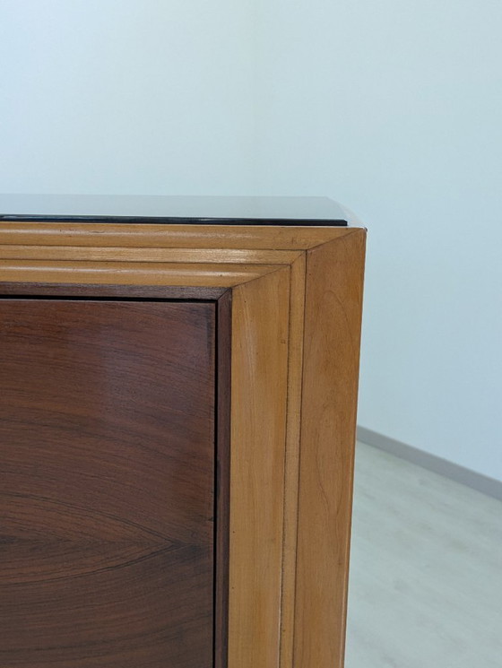 Image 1 of Dassi - Vittorio Dassi - Table d'appoint - Cristal, Bois, Laiton - Intérieur miroir