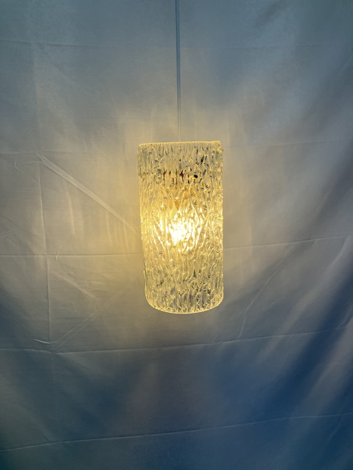 Suspension vintage en verre dépoli Kalmar Franken années 1950/60