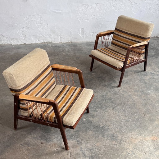 Pair of Vintage NDK String Armchairs, 1960s