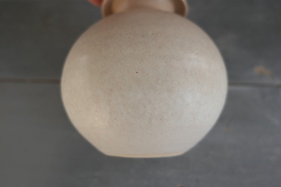 Image 1 of Vintage set of round vases in cream and brown tones