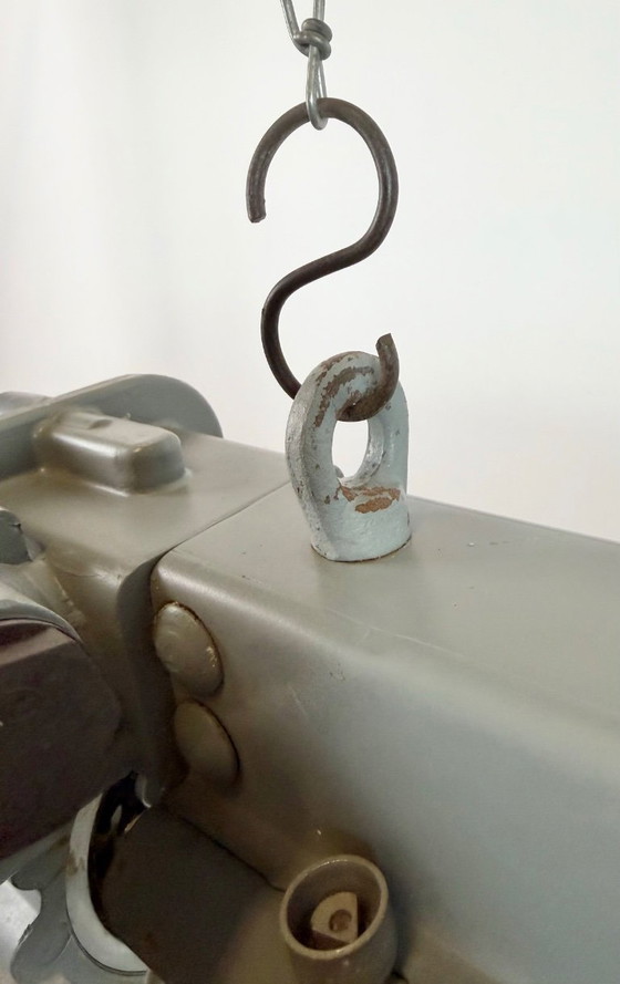 Image 1 of Grijze industriële hanglamp met buisconstructie van Elektrosvit, jaren 70.