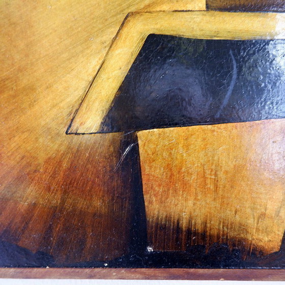 Image 1 of Abstract painting on panel - 63 x 63 cm