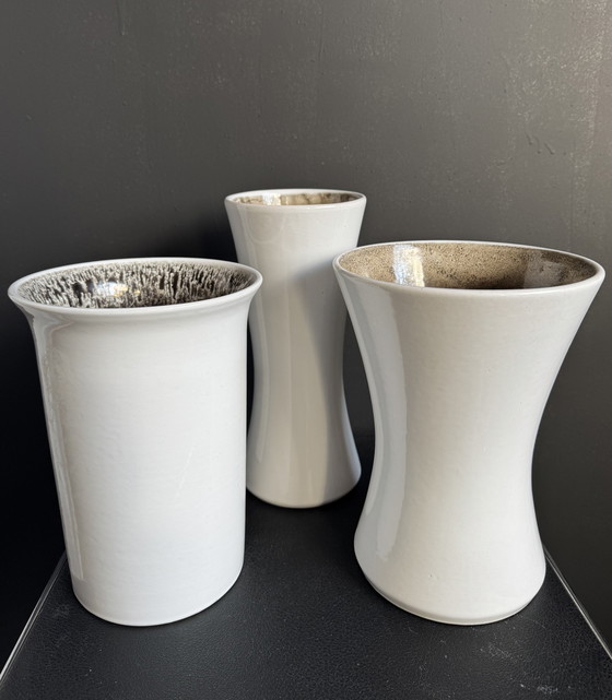 Image 1 of Diaboloförmige Keramikvasen aus Westdeutschland, 1960er Jahre