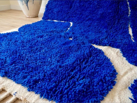 Image 1 of Handmade Moroccan Beni Ouraine Atlas Rug, 150/250 cm, Blue Pattern