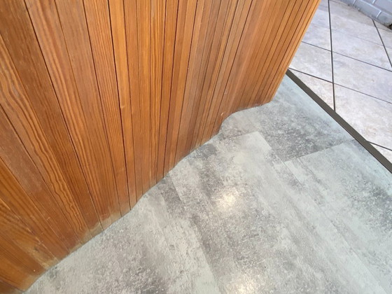 Image 1 of Vintage 1950s freestanding, foldable wooden screen in the style of Baumann.