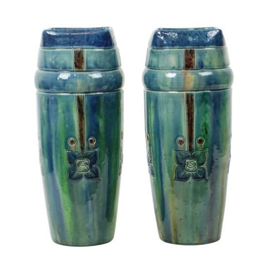 Image 1 of Art Nouveau Vases Flemish Pottery