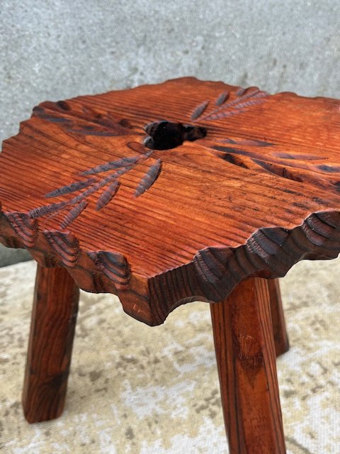 Sgabello Brutalista Spagnolo Vintage / Tavolino d'Appoggio Tavolino per Piante – Sgabelli, Wood (photo 4 of 9)