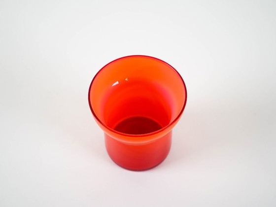 Image 1 of Red glass vase, Danish design, 1970s, made in Denmark
