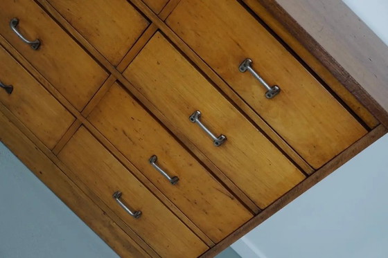 Image 1 of Botiquín industrial holandés de haya, mediados del siglo XX