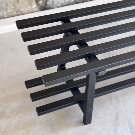 Image 1 of Old metal checkroom bench, 1960