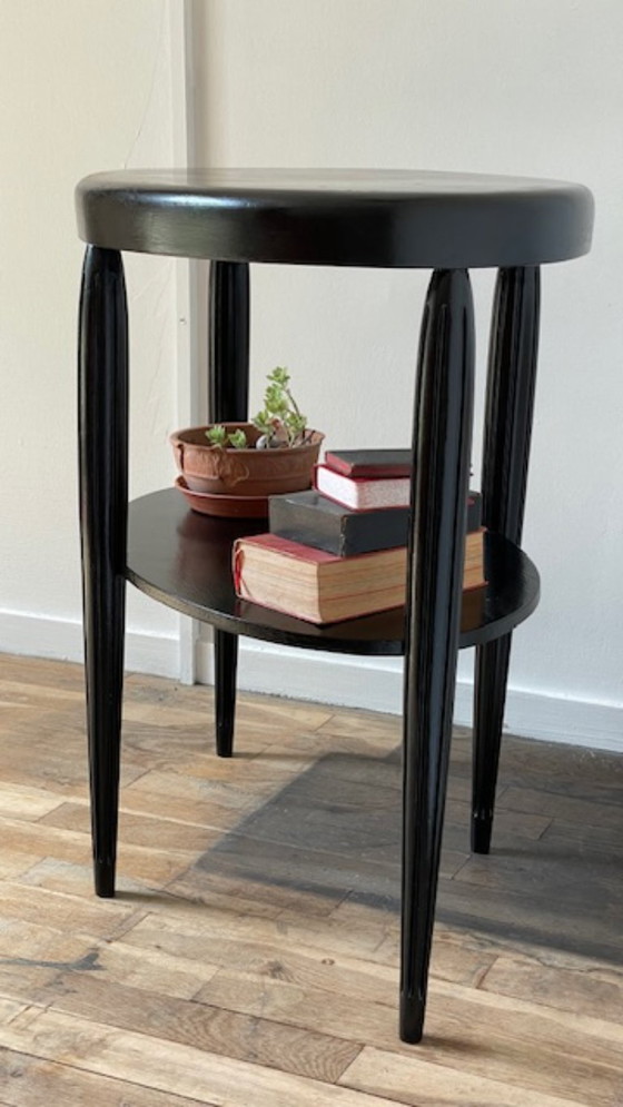 Image 1 of Art Deco Black Wood Console Table