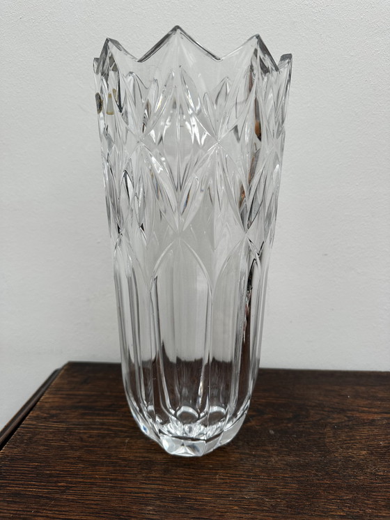 Image 1 of Vintage geslepen kristallen vaas - Bohemen kristal - H 30 cm