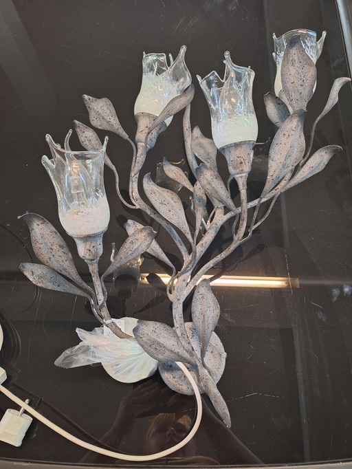 Vintage Italian design lamp - flower branch