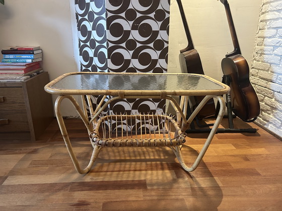 Image 1 of Lampe rétro vintage met stoffen originele kap