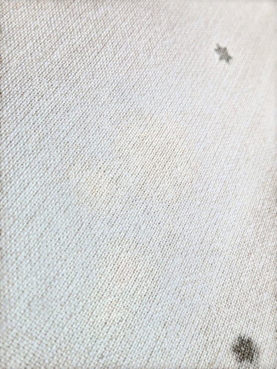 Image 1 of Große Vintage Weihnachts-Tischdecke – 70er/80er Jahre, 100% Baumwolle, Beige mit verschneitem Dorfmotiv