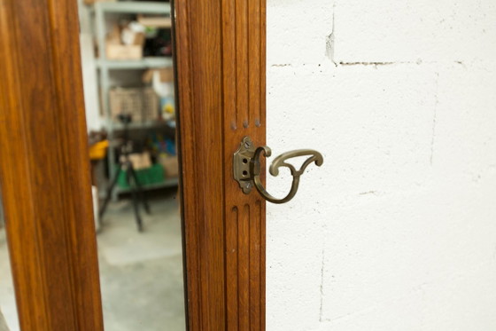 Image 1 of Vestiaire Napoléon III en noyer fin 19e, 3 miroirs, marbre