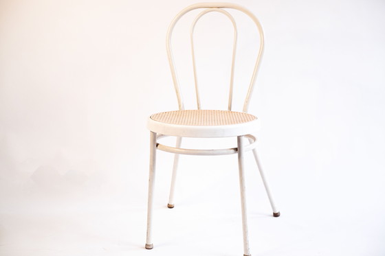 Image 1 of White chair Viennese wickerwork style vintage