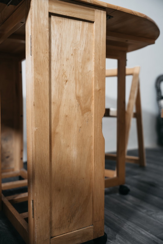 Image 1 of Folding Table and Chair Set, Space-Saving Design, 1980s Garden Dining Set