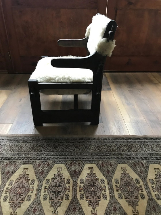 Mid Century Armchairs in Lambs Wool, Set of 2 by Szedleczky, Brown, Mid Century Modern (photo 7 of 10)